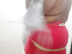 naughty indian Tamil wearing saree and getting horny